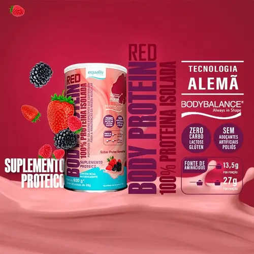 BODY PROTEIN FRUTAS VERMELHAS 600G EQUALIV
